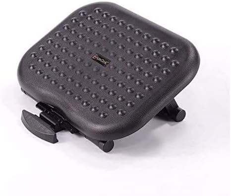 ApexDesk AMTR-18135 Massaging Footrest with Ergonomic Design and Tilt Angle for Leg Support with Three Adjustable Height Options and Non-Skid Surface 18" L x 13.5" W, Black
