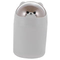 ULTECHNOVO Cartoon Bear Desktop Trash Can Lid Slim Mini Garbage Bin for Office and Bedroom Cute Plastic Waste Container