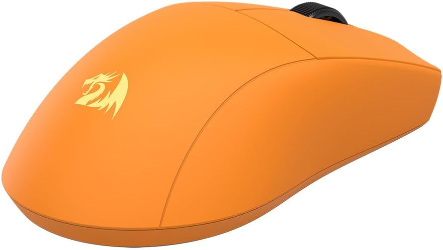 Redragon M916 ULT Wireless 8K Polling Rate Gaming Mouse, 54G Ultra-Lightweight 30,000 Max DPI Gaming Mice w/Ergonomic Natural Grip Build, Full Programmable Buttons, Orange