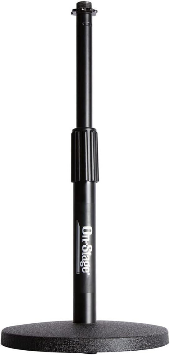 Zoom ZDM-1 Dynamic Microphone + On Stage Adjustable Desk Microphone Stand + Mic Cable XLR-M to XLR-F + Black Cleaning Cloth - Top Value Bundle