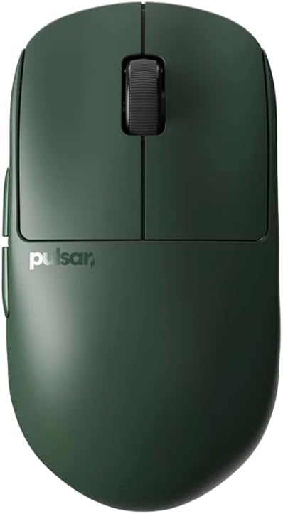 Pulsar Gaming Gears X2H mini Wireless Gaming Mouse, Founder's Edition, Ultra Lightweight 1.83 oz (52 g), Symmetrical, Optical Switch, 2.4 Ghz 1 ms, 26000 DPI, PAW3395 Sensor (Mini, Wireless, Green)