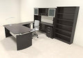 6pc Modern Contemporary U Shape Executive Office Desk Set, MT-MED-U9
