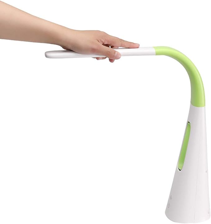 PureOptics LED VLED1603LM Desk Lamp with Bladeless Fan, Dimmable, Adjustable Neck, Lime Green