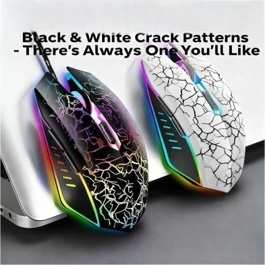 Maine Wired Gaming Mouse, with Four-Color LED Lighting Effect, Equipped with 6 Silent Click Buttons, Available for Factory Wholesale Sales (Black, 100PACK)