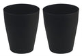 Feisco Small Trash Can,Plastic Round Bathroom Wastebasket Garbage Can for Bathroom Bedroom Kitchen Office (Black, Pack of 2)