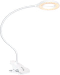 Desk Lamp, JKSWT Clip on Light Reading Light Ring Light LED with 3 Color Modes, 9 Brightness Dimmer, 60 pcs LEDs, Touch-Sensitive Control Pane, 360 ° Flexible Gooseneck Bed Light