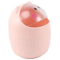 Happyyami Kawaii Countertop Slim Trash Bin Lid for Desktop Cartoon Trash Can Lid Trashcan for Office