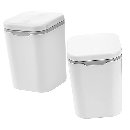 Slim Desktop Trash Can Set of 2 Tiny Miniature Office Garbage Bins Creative Cartoon Shaped Waste Baskets