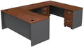 Bush Business Furniture Series C 72W U-Station with 2-Drawer Mobile Pedestal and 3-Drawer Mobile Pedestal
