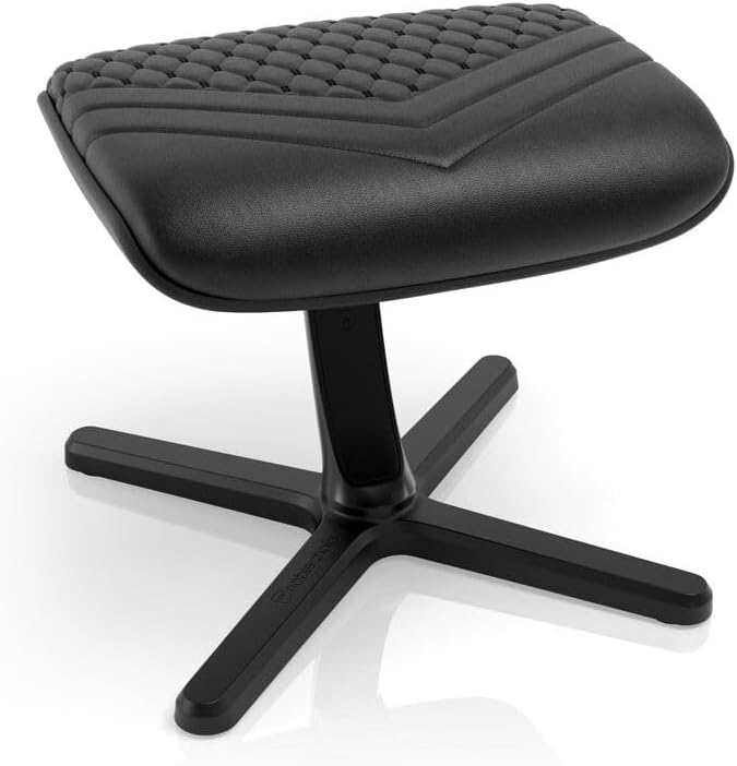 noblechairs Footrest V2.0, Real Leather, 45-Degree Tilt, Premium Materials, Leather Cover, Black