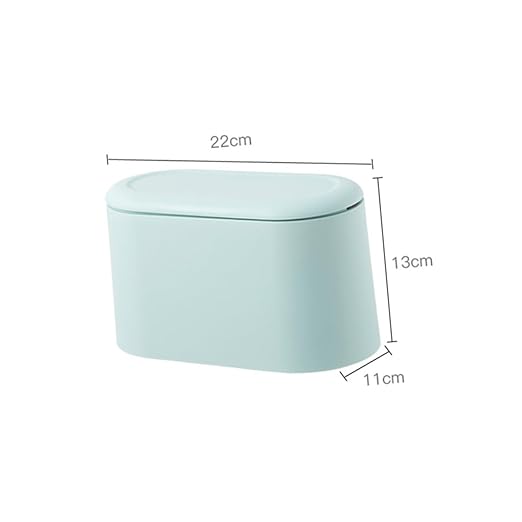 CHILDWEET Slim Trash Can Lid Desktop Mini Ash-bin Plastic Household Waste Holder Office Countertop Easy Use