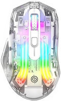 Bluetooth Wireless Mouse,Tri-Mode 2.4G/USB-C, Up to 3600 DPI,Transparent Mechanical Gaming Mouse,Chroma RGB Backlit, Must-Have Cool USB Computer Mouse for Gaming and Esports (White)