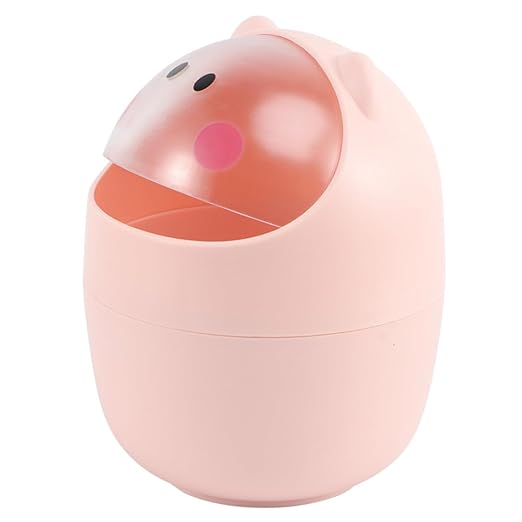 Cabilock Slim Can Flip Lid Desktop Garbage Bin Storage Bin for Kitchen Trash Can for Bedroom