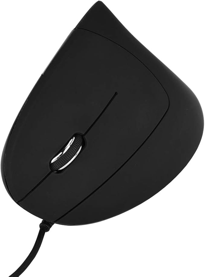 Ergonomic Vertical USB Wired Mouse, Left Handed Optical Mouse, 3 Adjustable DPI 800/1200/1600, 6 Programmable Buttons, Universal Gaming Mouse for Laptop, Desktop, Notebook, PC, Computer (Black)