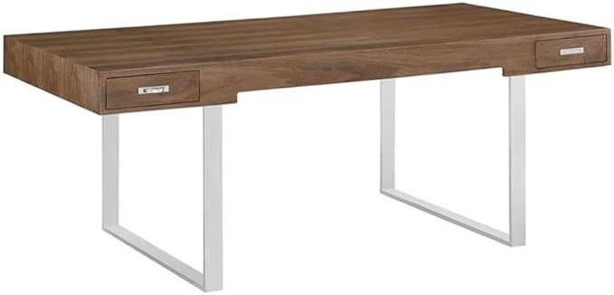 Home Square 2 Piece Office Set with Walnut Desk and Chair