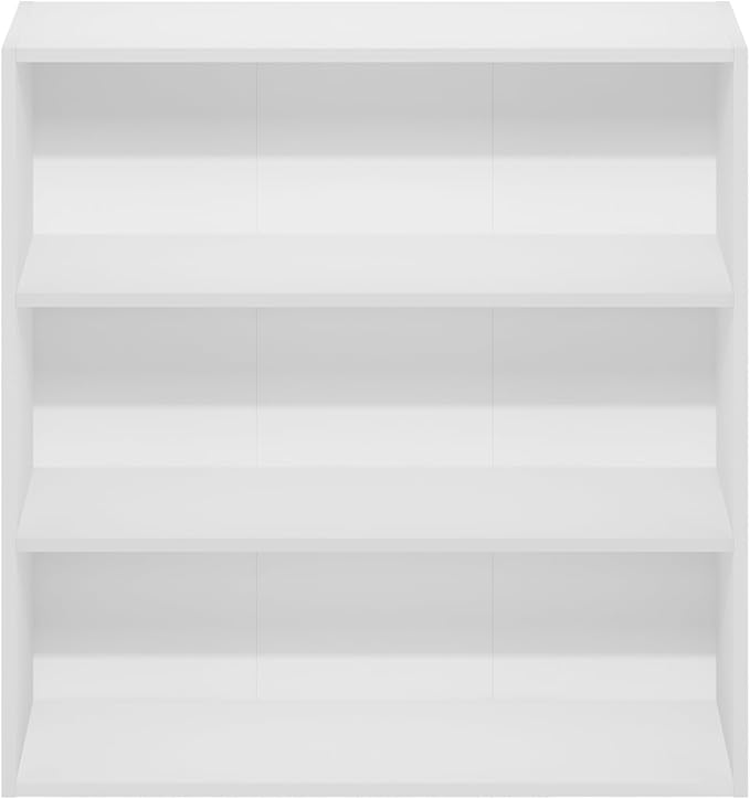 Furinno PASIR Book Shelf, 3-Tier Bookshelf with Open Storage Shelf, Standing Bookcase, 9.3 x 31.3 x 31.5, Easy Assembly, for Living Room, Bedroom, Home Office, White