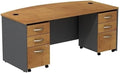 Bush Business Furniture Series C 72W Bowfront Shell Desk with (2) 3-Drawer Mobile Pedestals