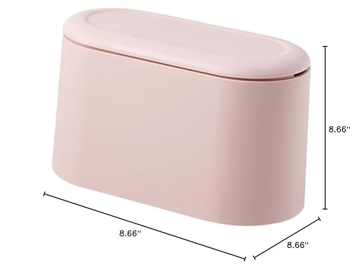 Modern Pressed Slim Mini Desktop Trash Can Table Waste Bin Cover for Office Home