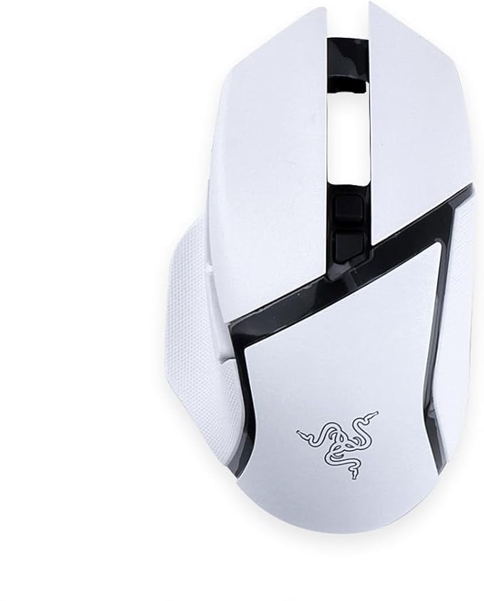 Razer Basilisk V3 Wired Gaming Mouse Case - Top Case Shell Housing with Mice Feet Sticker Replacement (White)