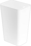 Yieach 12L White Slim Bathroom Trash Can with Lid,3.17 Gallon Pet/Dog Proof Kitchen Trash Can,Rectangle Thin Garbage Can,Covered Waste Basket,Narrow Small Plastic Trashcan for Room,Bedroom,Office,1PCS