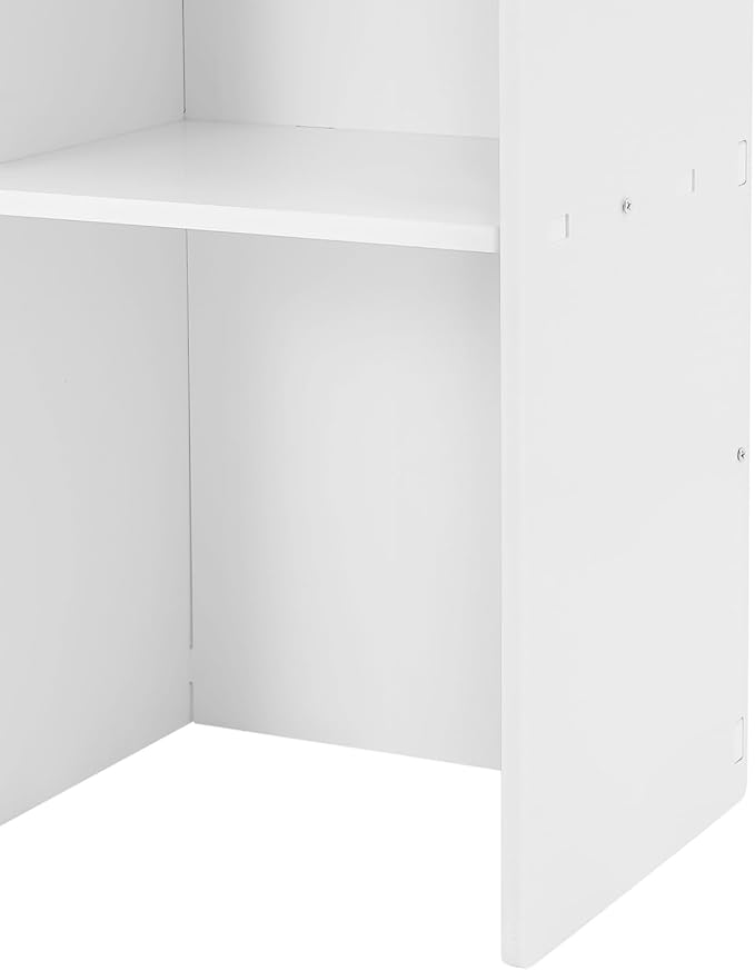 Desk Hutch with 6 Shelves Desktop Bookshelf Multi-Functional Desktop Organizer 3 Tire Desk Storage Shelf for Home Office (White)