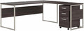 Bush Business Furniture Hybrid 72W x 30D L Shaped Table Desk with Mobile File Cabinet in Storm Gray