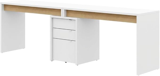 White 3-Piece Home Office Set with Multi-Purpose Storage Desks, Durable Construction, Modern Design, Ideal for Workspaces