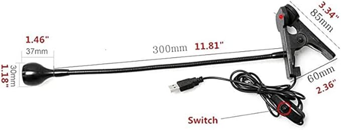 LED Desk Lamp Clip On Light,360°Flexible Gooseneck and Clamp Reading Light,Portable USB Powered Task Light with Clamp,Night Light Clip on for Desk, Bed Headboard and Computers Silver