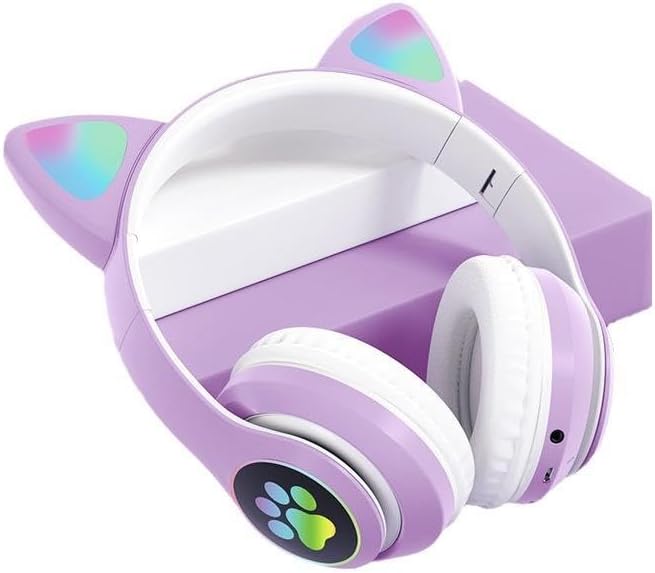 Kids Bluetooth Headphones, Kids Wireless Headphones with Microphone, HiFi Stereo Foldable Lightweight Headset (Lilac)