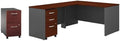 Pemberly Row Set of 2 2-Drawer Mobile File Cabinet & L-Shaped Desk with Drawers