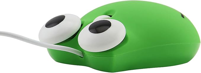 Sokelinn-six Wired Cute Mouse, USB Wired Mause for Kids with Lovely Cartoon Shaped, 1600PDI 3 Buttons Ergonomic Mini Mice for PC Laptop Desktop (Green Frog)