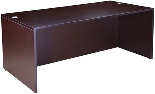 Boss Office Products Holland 71" Executive L-Shape Corner Desk with Storage Pedestal and Lateral File, Mocha