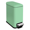 Small Bathroom Trash Can with Lid, Trash Can with Removable Liner, Soft Close lid & Step Pedal, Stainless Steel Trash Bin for Bathroom,Bedroom,Home Office (Green, 1.3 Gallon)