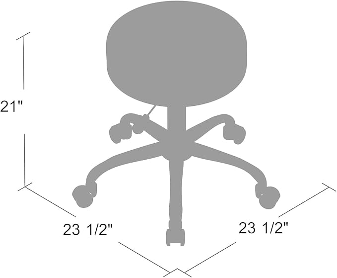 Boss Office Products Adjustable Upholstered Medical Stool in Grey (B240-GY)