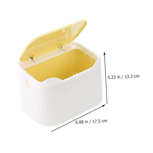 Desktop Trash Can Lid Waste Container for Desk Lightweight Press Cover Garbage Bin Compact Slim Design for Office Bedroom Kitchen Easy to Move