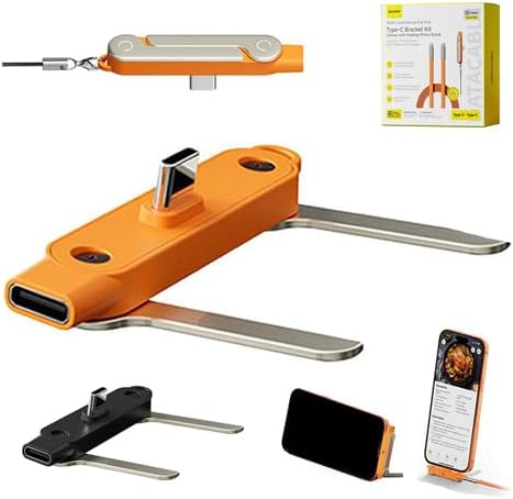 2 in 1 Invisible Holder Charger Cable with Stand,240W Super Fast Charging Cord with Detachable Foldable Stand,USB-C Charge Cable,Compatible with iPhone for Samsung for Gaming Office Car Travel