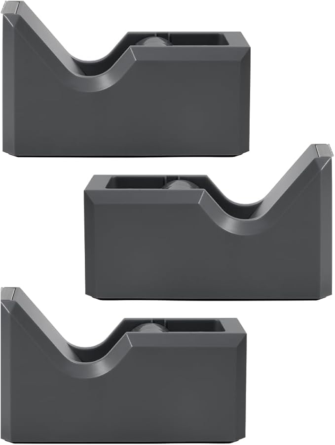 JAM PAPER Colorful Desk Tape Dispensers - Grey - 3/Pack