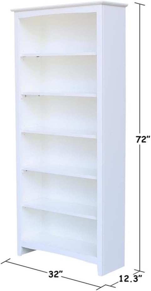 International Concepts Shaker Bookcase - 72" H White