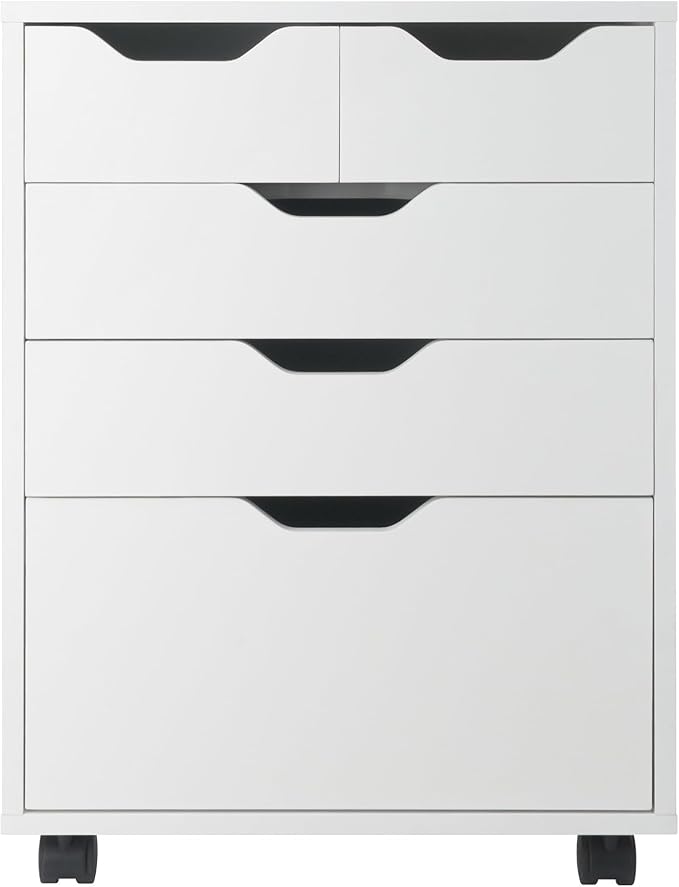 Winsome Halifax Mobile Storage Cabinet with Drawers, Stylish & Functional Home Storage Cabinet for Filing, Kitchen Organization, Moveable Furniture for Office, Dorms, Apartments