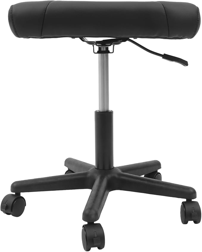 360° Rolling Foot Rest Stool, 15-20 Inch Height Adjustable Ergonomic Under Desk Foot Rest with Thick Padding, Leg Rest Stool for Office Desk, Gaming Chair, Home Use (Black)