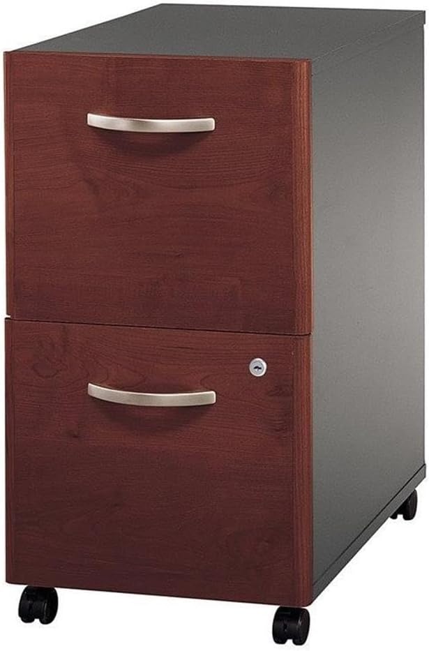 Pemberly Row Set of 2 2-Drawer Mobile File Cabinet & L-Shaped Desk with Drawers