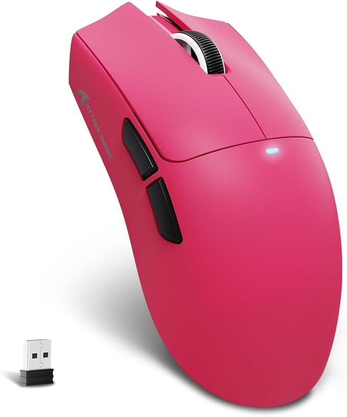 ATTACK SHARK X11SE Ultra-Light Wireless Gaming Mouse,Tri-Modes BT5.2/Type-C Wired/2.4G,PixArt PAW3311 Gaming Sensor,22KDPI,5 Programmable Buttons for Laptop,PC,Mac Gamer(Berry Red)