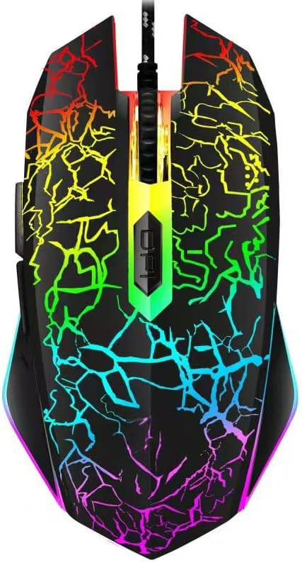 Maine Wired Gaming Mouse, with Four-Color LED Lighting Effect, Equipped with 6 Silent Click Buttons, Available for Factory Wholesale Sales (Black, 100PACK)