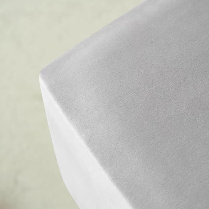 Ottoman Cover Square Velvet Ottoman Covers Protector for Footrest Foot Stool Furniture Stretch Comfortable with Elastic Bottom Medium Light Grey
