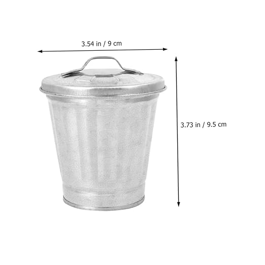 Happyyami Slim Trash Can Mini Desktop Waste Bin Cute Adorable Desk Storage Jar Lid for Office Pencil Cup Flower Bucket