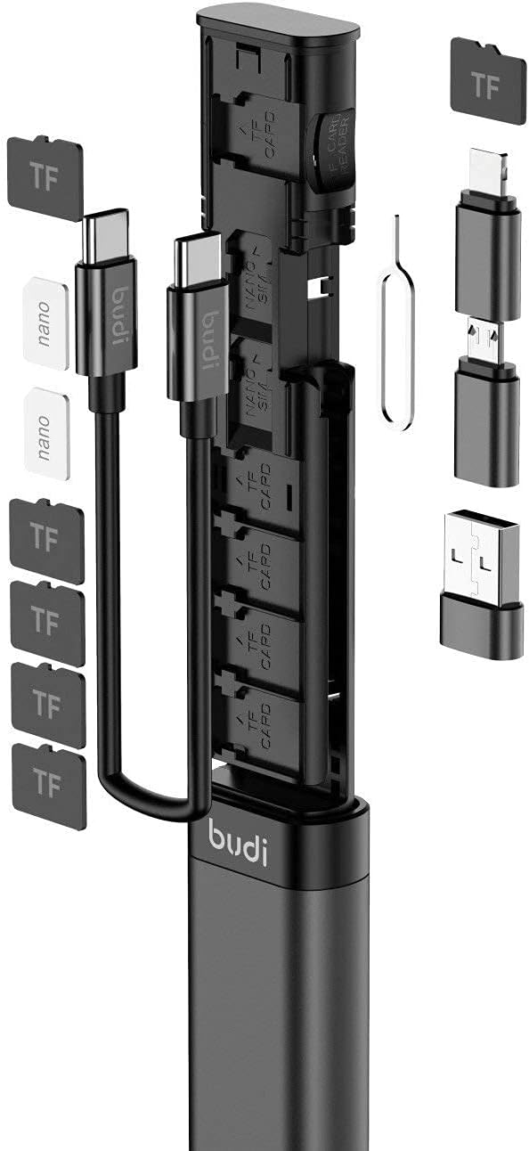 fonefunshop Budi 9-in-1 Essential Travel Charging & Data Sync Cable Stick - Black