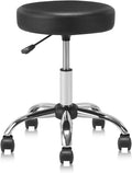 KLASIKA Round Rolling Stool with Wheels Adjustable Height Swivel Multi-Purpose Heavy Duty Wide Seat Drafting Stool for Office Laboratory Salon Massage Spa Medical Doctor Clinic Tattoo Beauty Nail