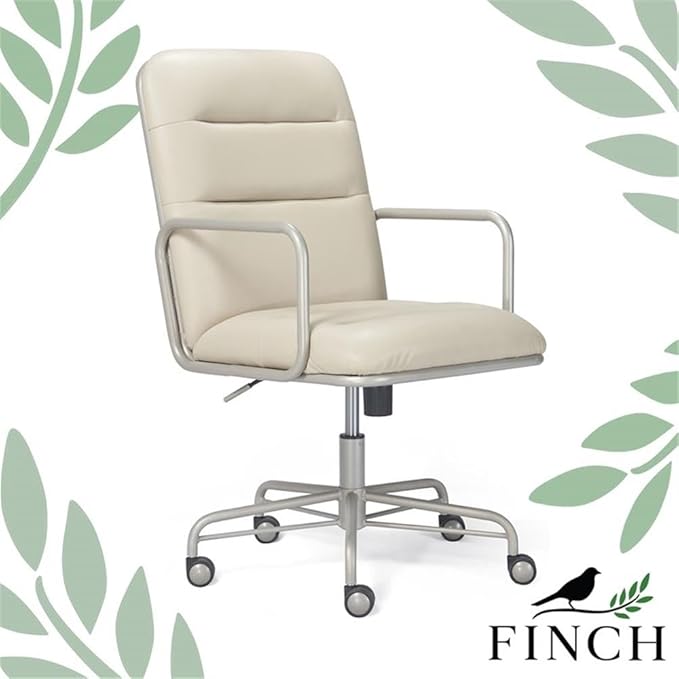 Home Square 2-Piece Set with Leather Desk Chair and Writing Desk