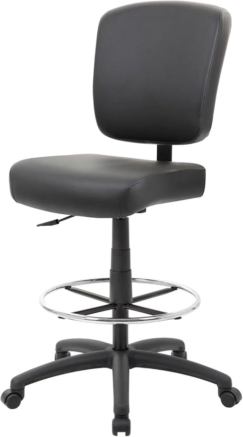 Boss Office Products Oversized Drafting Stool in Black