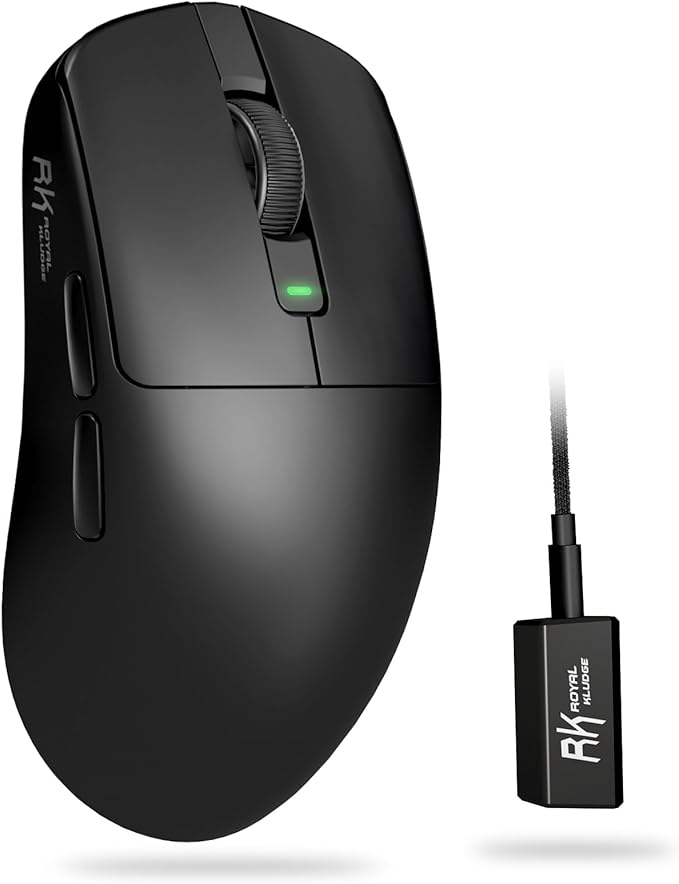RK ROYAL KLUDGE RK M3 Wireless Gaming Mouse, 47g Lightweight Computer Mouse with PAW3950 Optical Sensor, 8K Polling 42000 DPI, Triple Modes PC Game Mice with 5 Programmable Buttons for Win/Mac, Black